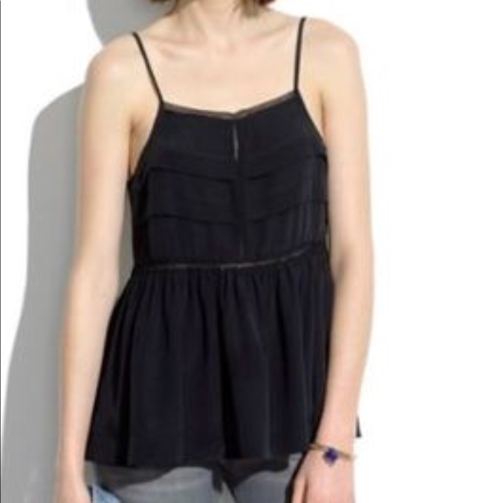 Madewell silk peplum cami